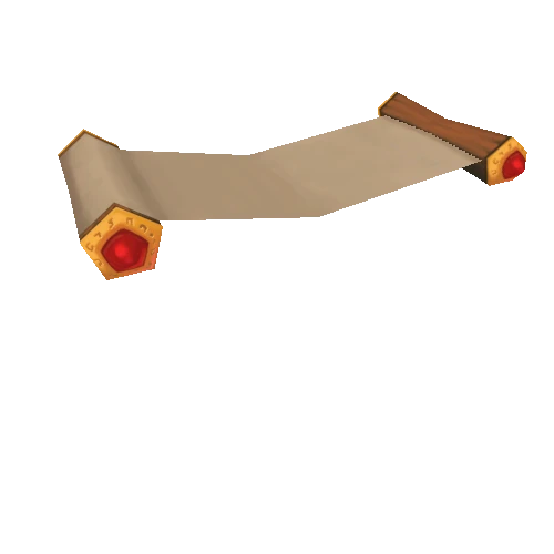 Scroll Open with Gold and Red Gem Ends